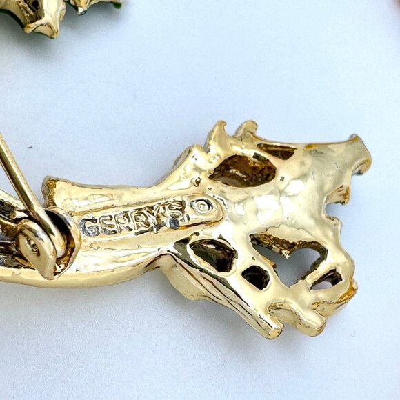 Vintage Gerrys Christmas Brooch Pin Reindeer Christmas Tree Bells Holly Set - Picture 5 of 8